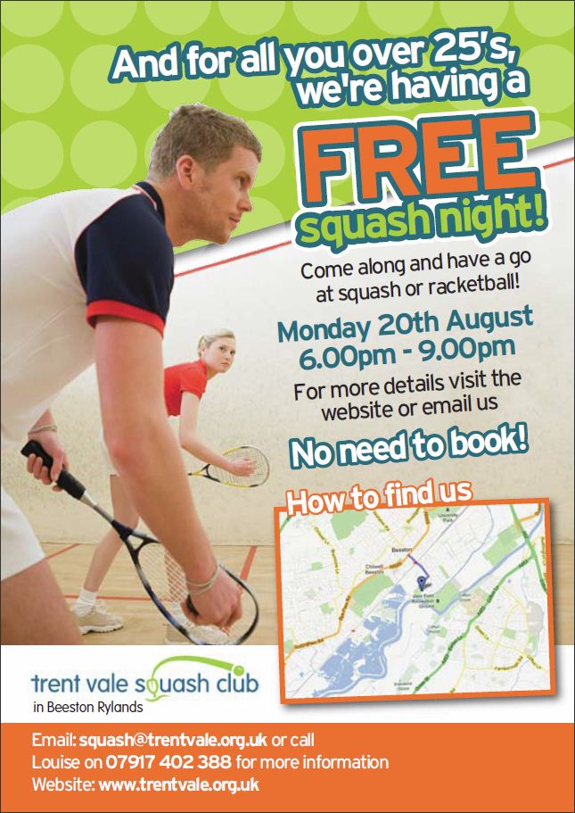 Free Squash Night poster